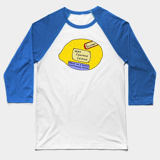 May Contain Lemon Baseball T-Shirt by Mythdirection